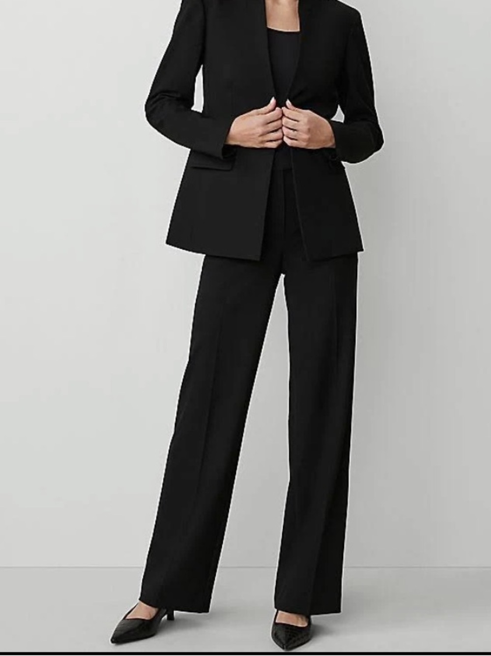NWT Ann Taylor Petite black straight leg  pants
